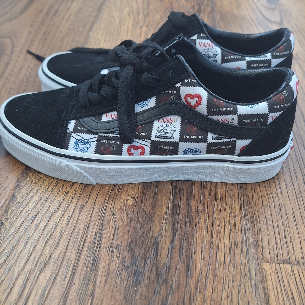 Vans Black and White Patterned Sneakers